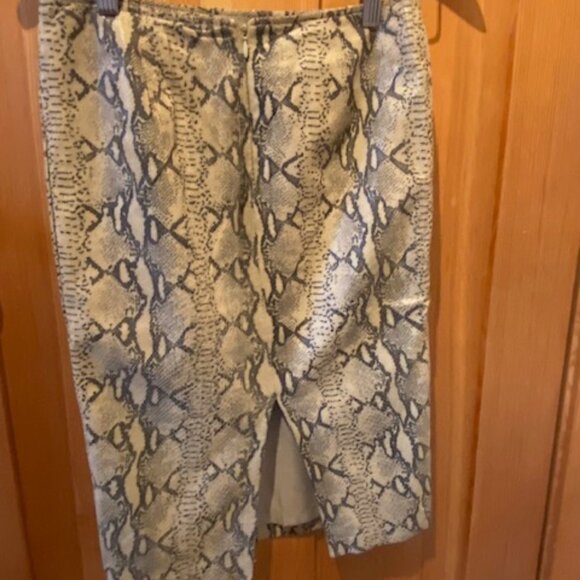 Frenchi Fully Lined Genuine Leather Snake Skin Pencil Skirt Women Sz 7 Python - Picture 2 of 7